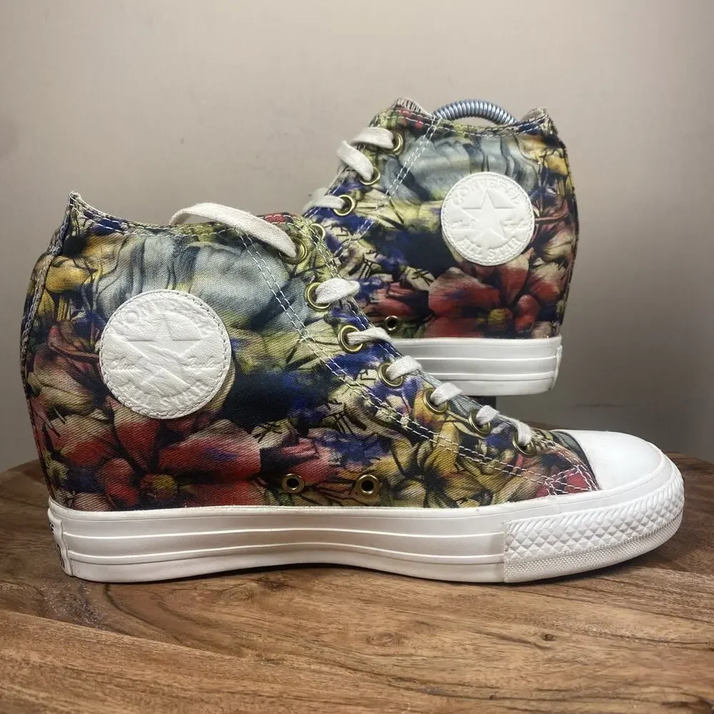 Converse Chuck Taylor All Star Lux Hidden Wedge Womens Floral Size 9 Shoes